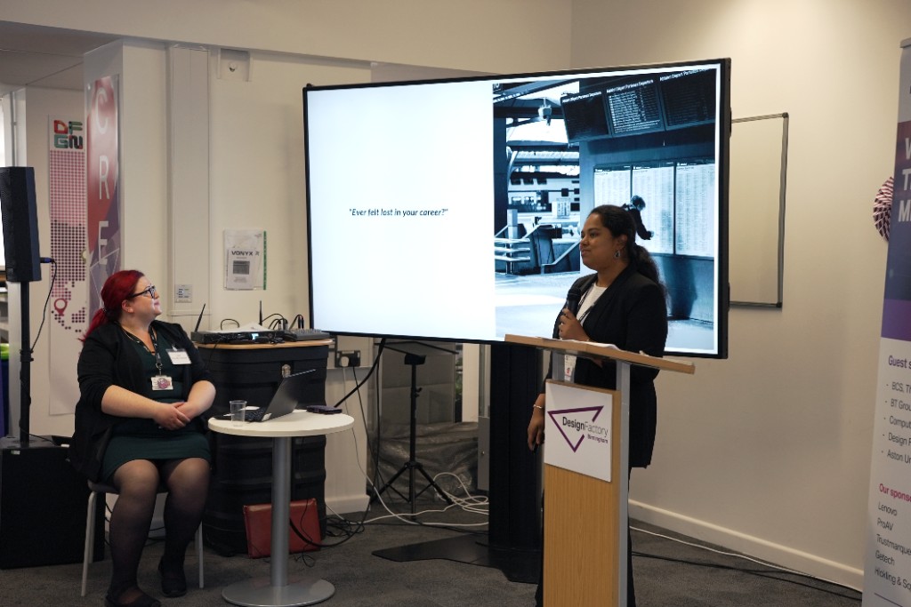 Women in Tech Meet-Up — stage and branding